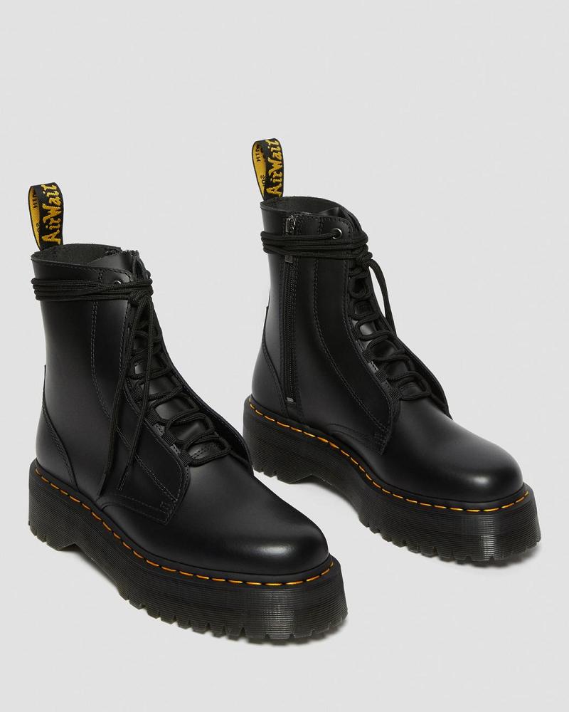 Black Women's Dr Martens Jarrick Smooth Leather Platform Boots | CA 249BEX